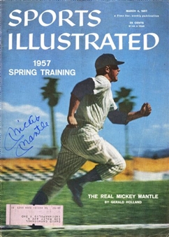 Mickey Mantle Signed Original 1957 Sports Illustrated Magazine